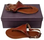 CARVELA Abet Ladies Tan Studded Strappy Flats Buckle Sandals EU 37 UK 4