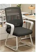 Ergonomic Office Chair with Lumbar Support and Breathable Mesh Backrest - Ideal for Home and Work (Bold Chair Legs - Latex Cushion - White and Black)