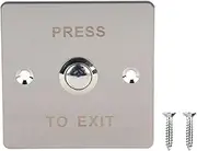 Button Switch, Stainless Electric Steel Door Exit Button, Door Exit Access Push Button Release Button for Access Control Lock