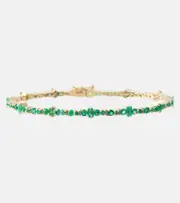 [Ileana Makri] Ileana Makri Rivulet 18kt gold bracelet with emeralds One Size gold