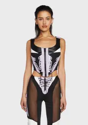[Namilia] x Dolls Kill Techno Lacing Corset Top - Purple