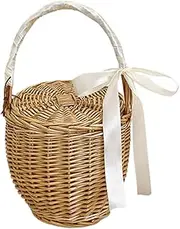 NOLITOY French Style Woven Basket Multi Functional Picnic Storage Container Durable Design for Fruits Vegetables Decorative Use for Outdoor Events Home Organization