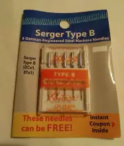 Serger Type B Overlock Sewing Machine Needles DCx1 81x1 IS09002