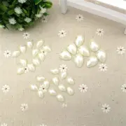 100Pcs Ivory Colour Drop Pearl Flatback Oval Water Imitation DIY Rhinestone Bead