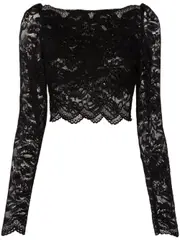 [Rabanne] Rabanne-Top Corto In Pizzo A Fiori-Donna 38 FR