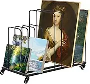Iron art storage easel， Canvas Storage Rack, Art Drying Painting Rack with Wheels, Adjustable Art Storage Easel Display Stands for Canvas Boards, Panel, Crafts Drying and Print Racks