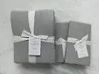NWT Pottery Barn Bronte King Duvet Cover + 2 King shams Gray 3pc