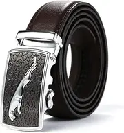 Mens Casual Business Leather Belts Ratchet Belts, Adjustable Ratchet Dress Belts for Men with Automatic Belt Buckle, (3.5cm) Wide Fully Adjustable to Fit Any Waist Size up to 42''
