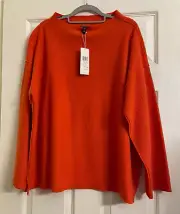 NWT $278 Eileen Fisher Marmalade Boiled Wool Funnel Neck Box-Top L XL