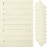 JEWEDECO 100 Sheets B5 Staff Paper Loose-leaf Paper Refills Ideal for Music Notebooks and Planners