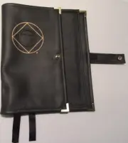 Leather Black Narcotics Anonymous NA Double Basic Text How & Why Book Cover Coin