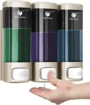 Chuangdian Triple 320ML No Drill/Drill Wall Mounted Liquid Soap Dispenser-Golden