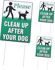 3Pcs Double Sided Warning Signs High Contrast Signs to Keep Neighbors Dogs out Decorative No Pooping Signs for Lawn and Garden