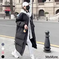 在飛比找momo購物網優惠-【MsMore】明星冰島之旅羽絨棉瘦長假2件連帽長外套#11