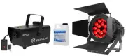 American DJ Encore LP18IP IP65 RGBL LED DMX Par Can Wash Light+Barndoors+Fogger