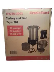 CreoleFeast TFK-TG-3001 30Qt Turkey+10Qt Fish Fryer Boiler Set w HighHeat Gloves