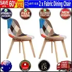 Artiss Set of 2 Retro Beech Fabric Dining Chair - Multi Colour Eiffel DSW Dining