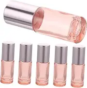 Healeved 6pcs Refillable Roller Bottles for Essential Oils Perfume Portable Leakproof Glass Dispensers Travel Friendly Durable Ball for Business Trips Vacations