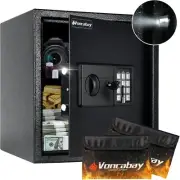 Voncabay Digital Security Safe (1.5 Cu Ft/42L) with Sensor Light, Fireproof Bags