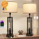 Set of 2 Dimmable Bedside Lamps w/ USB Ports, LED Nightlight, Touch Control