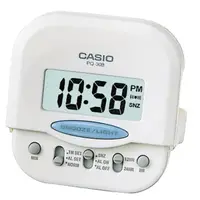 在飛比找momo購物網優惠-【CASIO 卡西歐】摺疊電子鬧鐘(白-PQ-30B-7)