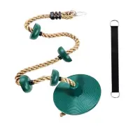 Ninja Tree Climbing Rope with Platforms and Disc Swing Seat Set for Kids Outd...