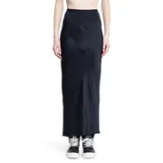 [RICK OWENS] Hollywood Calf Bias Skirt in Washed Charmeuse Black