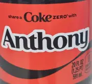 Share A Coke with Anthony 2025 Personalized Gift Coca Cola Bottle 20oz Zero