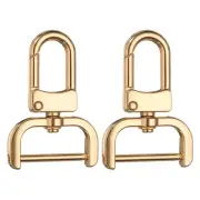 2pcs Detachable Snap Hook Swivel Clasp 1" Metal D-Rings Clasp, Light Gold