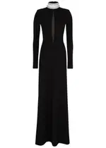 David Koma Crystal-embellished Stretch-jersey Gown - Black And Silver - 12 12