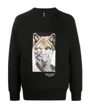 Wolf-Man printed sweatshirt S Black