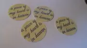 Pre Cut One Inch Bottle Cap Images! A PIECE OF MY HEART IN HEAVEN Free Ship
