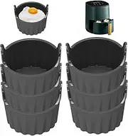 LeoLeoii Air Fryer Egg Poacher Ramekins for Air Fryer 6Pcs Silicone Air Fryer Egg Mould 2.8'' Reusable Air Fryer Egg Poacher Non Stick Cupcake Muffin Cups