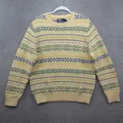 Polo Ralph Lauren Fair Isle Pullover Sweater Men's Large Yellow Linen Cashmere