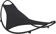 Camping Sunloungers Reclining Patio ChairsBlack Steel Rocking Sun Lounger with Wheels
