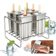 Stainless Steel Ice Pop Molds Ice Cream Ice Lolly Popsicle Stick Holder Maker US