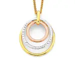 9ct Gold Tri Tone Triple Circle Pendant