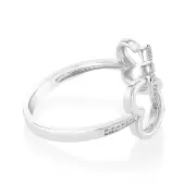 Infinity Heart Shaped Diamond Ring In Sterling Silver, Q