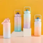 2L Motivational Water Bottle with Time Marker & Straw BPA Free Flip-Flop Lid AU