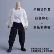 1/6 Ip Man White coat Black pants Fit 12in Male Seamless Action Figure Body Toy