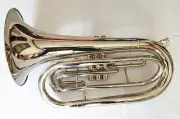 Funion Baritone Horn Kit B flat Key Nickel Plated w Case Cleaning Cloth 3Pistons