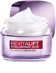 L'Oreal Paris Day Cream for Women, Hydrates and Replumps, For Radiant Skin, Revitalift Hyaluronic Acid, 15ml