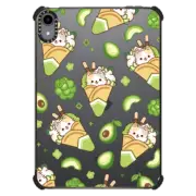 iPad mini (6th gen) iPad Impact Case Cute Calico Cat with Avocado Ice Cream - Cartoon Kitten Kawaii Animal with Chocolate Stick & Sweet Fruit & Food