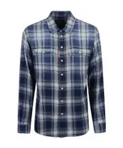 Dsquared2 Checked Dropped Shoulder Shirt IT52,IT50,IT56,IT54,IT48,IT46 blue