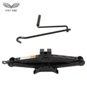 Scissor Jack 2 Ton Van Car Wind Up Tyre Lift Chrome Crank Handle Emergency Tool