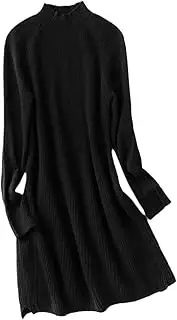 [Zozogag] Lady Thicker Dresses Autumn Winter Women Draw Skirts 100% Wool Knitting Jumpers Pullovers Female Cashmere Tops