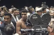 Cassius Clay surrounded by crowd in ring after fight vs Cleveland - Old Photo