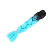 62cm Synthetic Gradient Coloured Braiding Hair Extensions - Black&Sky Blue