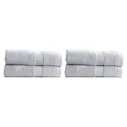 4pc Renee Taylor Stella 650GSM Super Soft Bamboo Cotton Bath Sheet Set Silver