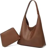 [Caissip] Slouchy Hobo Bags for Women Tote Bag Retro PU Leather Crossbody Bag Soft Shoulder Purses Handbags Large Capacity 2pcs